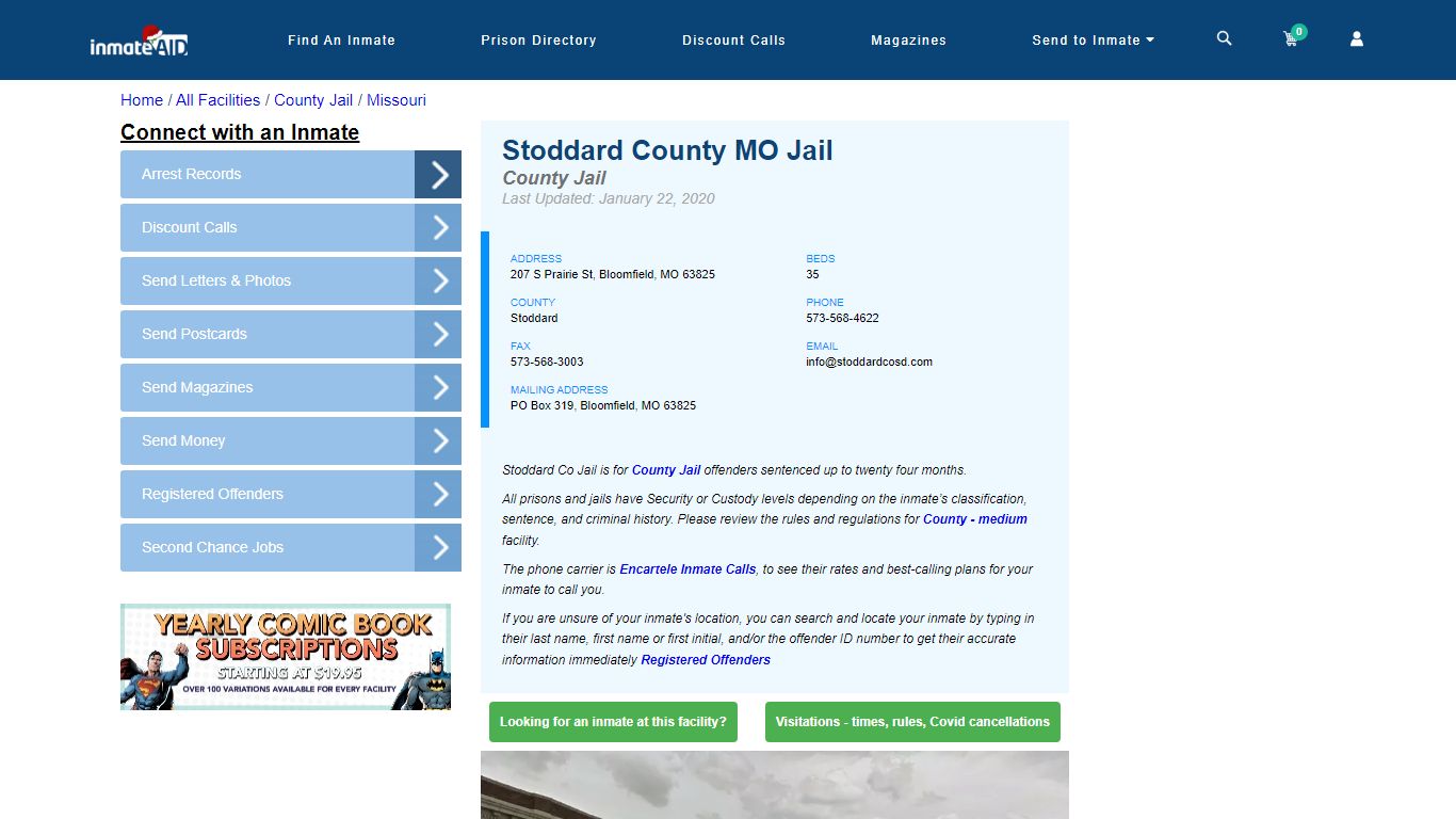 Stoddard County MO Jail - Inmate Locator - Bloomfield, MO